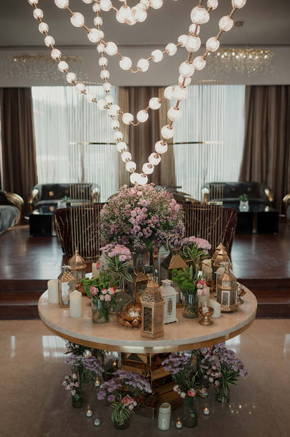 Floral detail and Ceiling — wedding decor — ITC Grand Goa